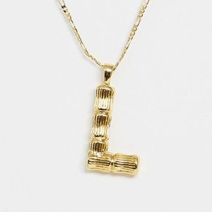 ASOS gold plated necklaces w/ texture “L”